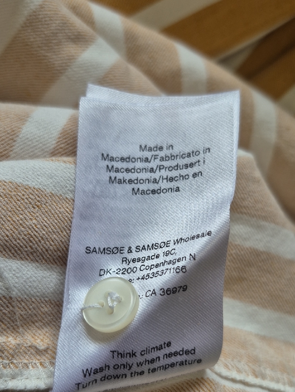 Samsoe Samsoe Amara Belted Shirt Dress Size L, Honey Stripe Linen Blend Vacation - Picture 15 of 15